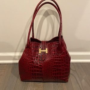 Red croc Italian purse
